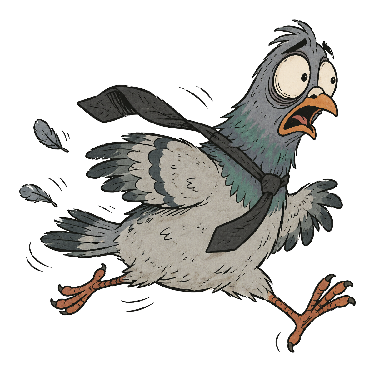 NOBODY the pigeon, running